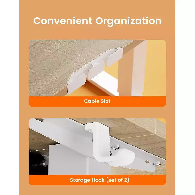 44"x24" Electric Height-Adjustable Standing Desk – 4 Memory Presets, Quiet Motor