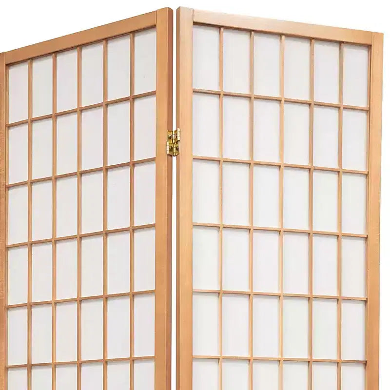 6 ft. Tall Window Pane Shoji Screen - Natural (6 Panels)