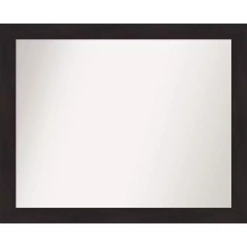 32" x 26" Non-Beveled Narrow Bathroom Wall Mirror Espresso Brown - Amanti Art: Modern Rectangular, Polystyrene Frame, Wall Mounted