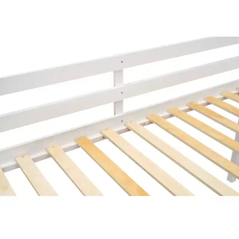 Lit mezzanine bas en bois avec échelle, format simple/double