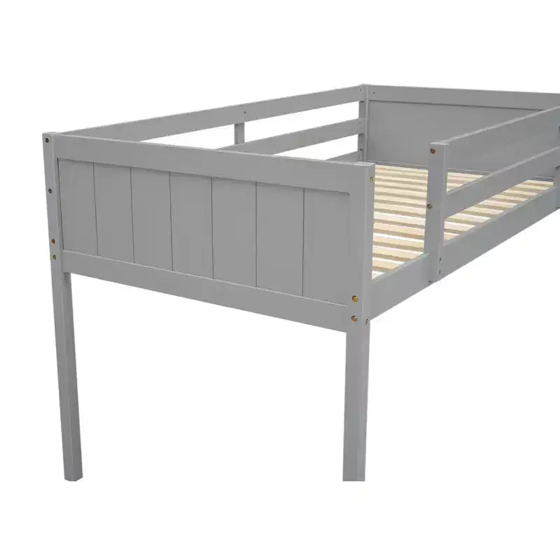 Lit mezzanine bas en bois avec échelle, format simple/double
