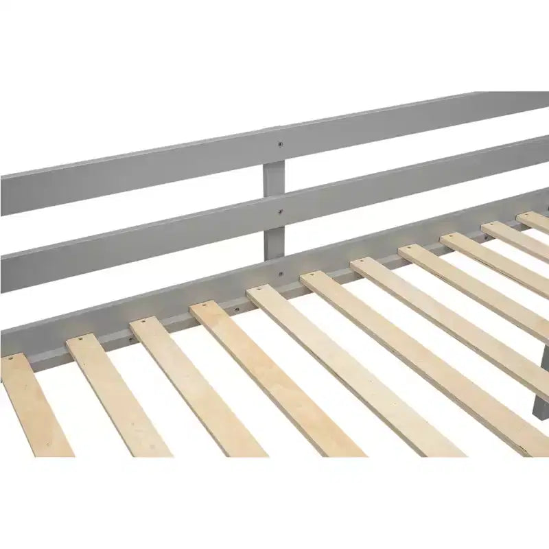 Lit mezzanine bas en bois avec échelle, format simple/double