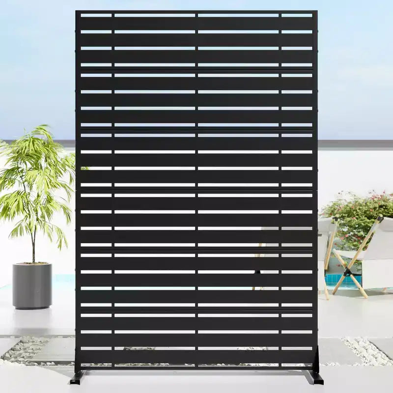 Jardinière en métal noir de 183 cm (H) x 119 cm (L) avec treillis pour patio, jardin et balcons
