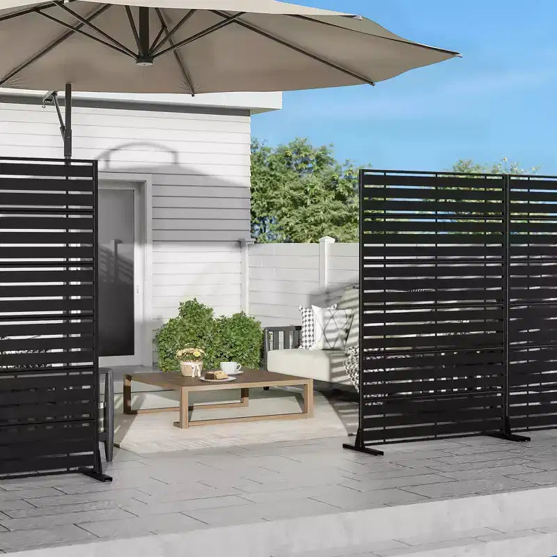 Jardinière en métal noir de 183 cm (H) x 119 cm (L) avec treillis pour patio, jardin et balcons