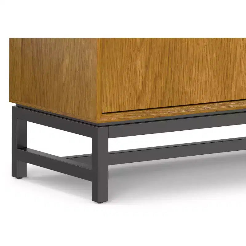 Buffet industriel de 152 cm avec tiroirs centraux en placage chêne