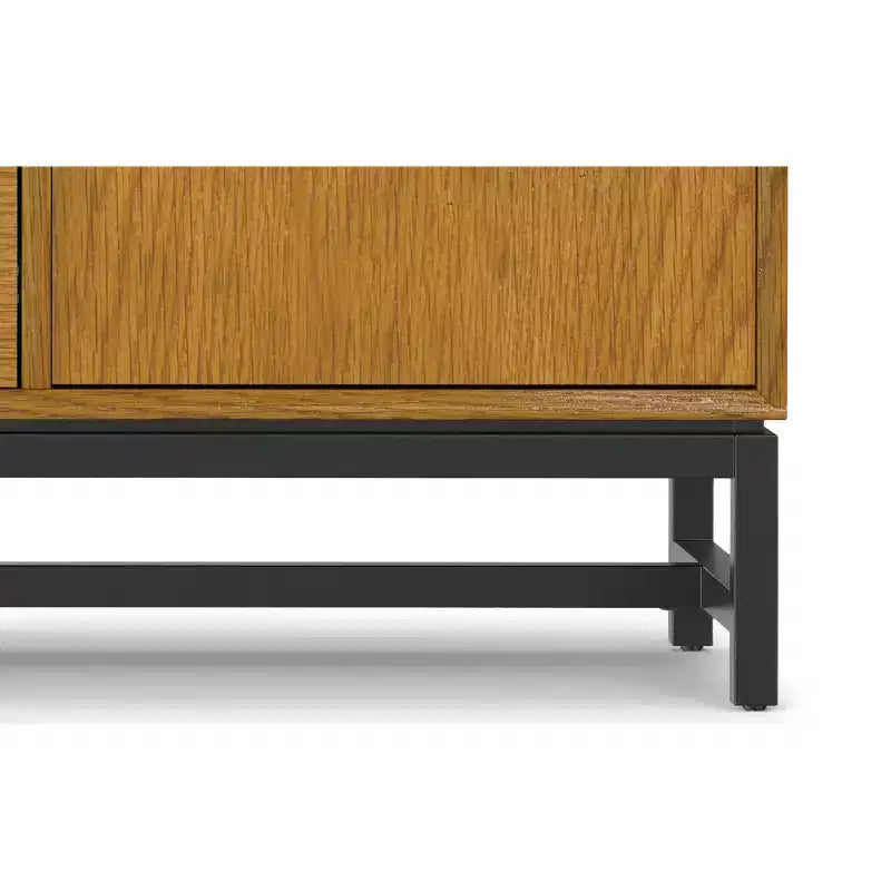 Buffet industriel de 152 cm avec tiroirs centraux en placage chêne