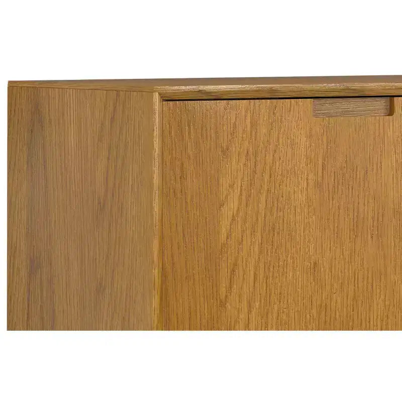 Buffet industriel de 152 cm avec tiroirs centraux en placage chêne