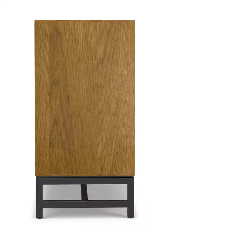 Buffet industriel de 152 cm avec tiroirs centraux en placage chêne