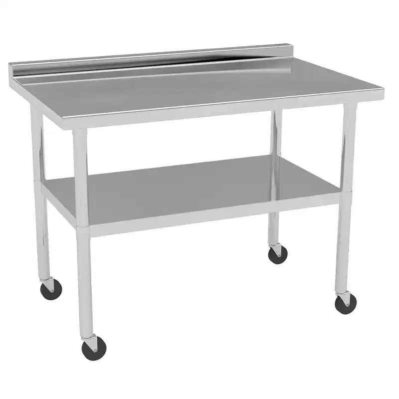 Table de travail en acier inoxydable avec étagère inférieure réglable