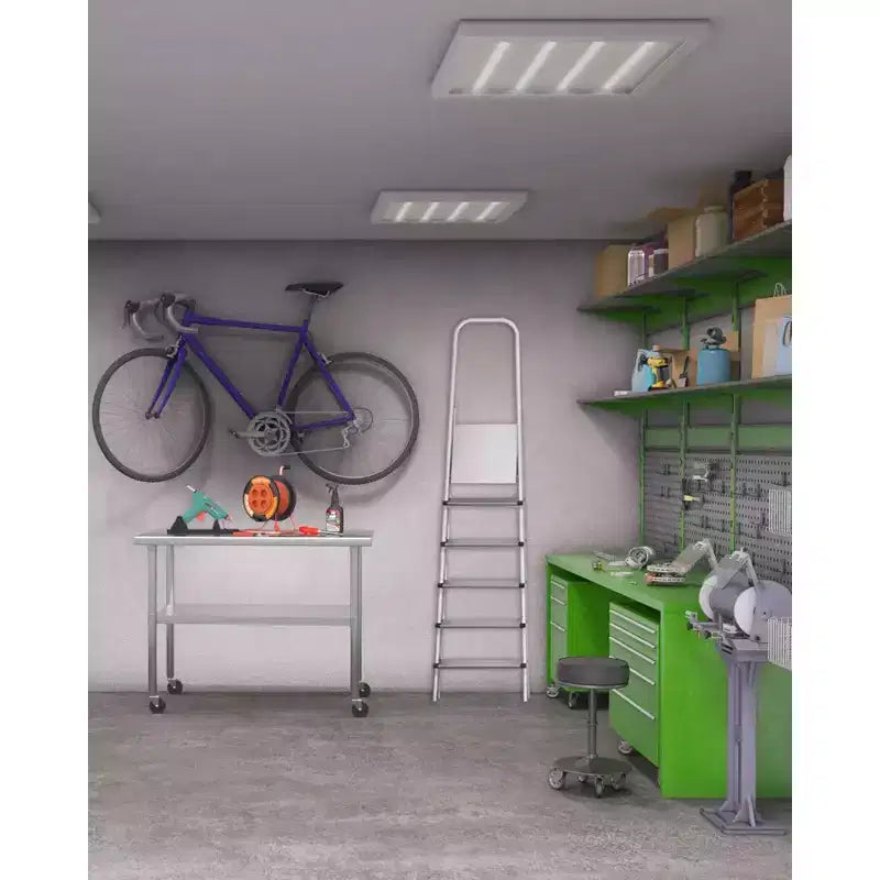 Table de travail en acier inoxydable avec étagère inférieure réglable
