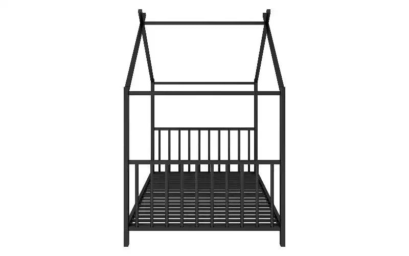 Cadre de lit plateforme en métal moderne de taille double avec tête de lit