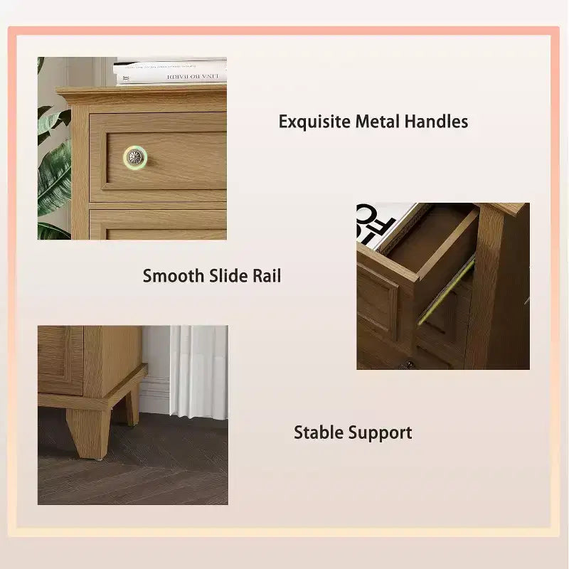 Commode en bois à 6 tiroirs et meuble de rangement, grand meuble TV avec organiseur de tiroirs pour chambre, salon et couloir