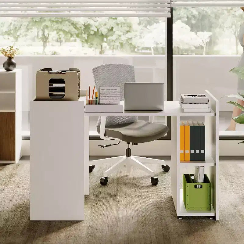 Table pliante avec armoire de rangement et roulettes, bureau abattant pour cuisine, bureau à domicile et chambre à coucher