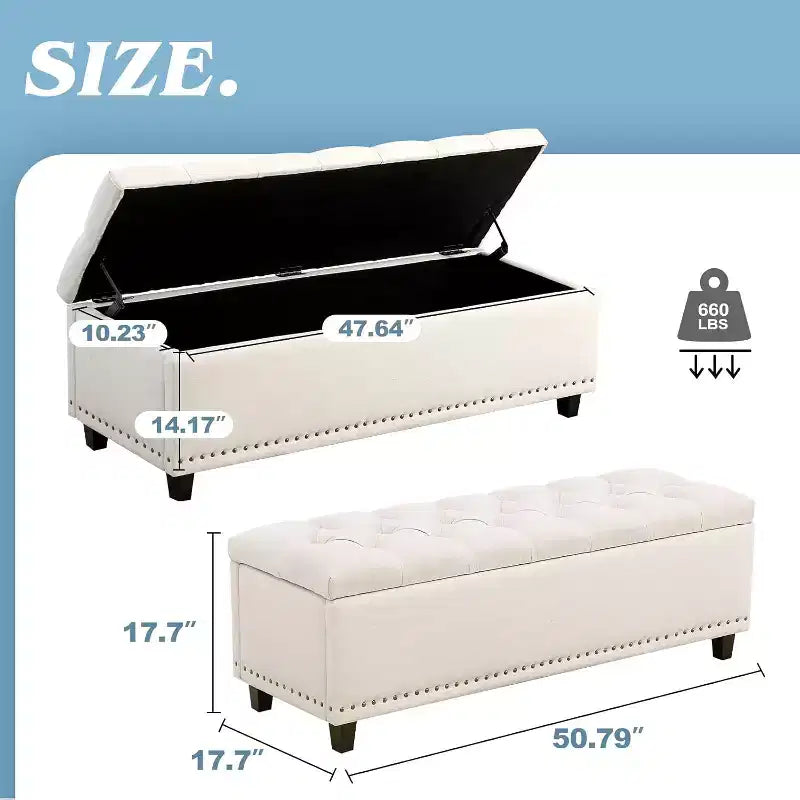 Modern Button-Tufted Button-Tufted Storage Bench with Hidden Compartment,Storage Ottomans for Living Room,Office Room