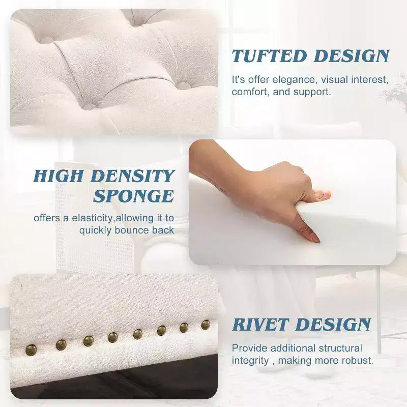 Modern Button-Tufted Button-Tufted Storage Bench with Hidden Compartment,Storage Ottomans for Living Room,Office Room