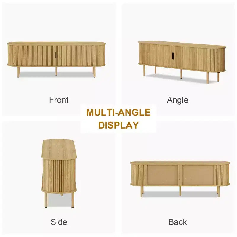70.1 in TV Stand, TV Console Table with Storage Compartment and Sliding Door