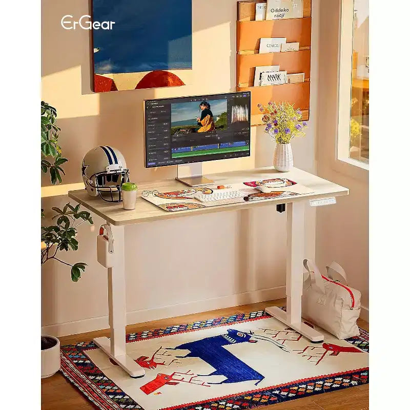 44"x24" Electric Height-Adjustable Standing Desk – 4 Memory Presets, Quiet Motor