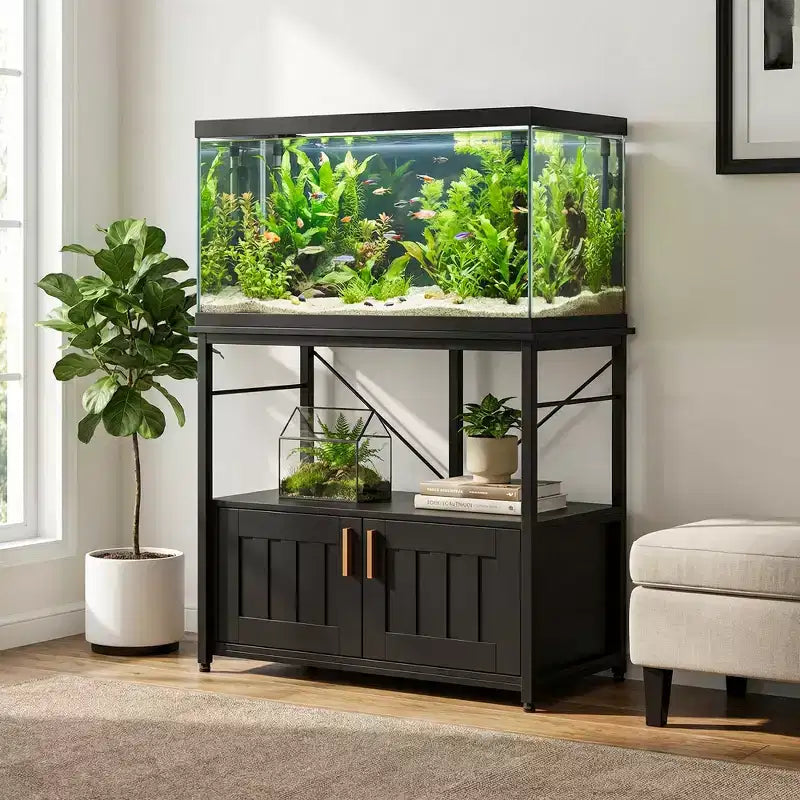 40–50 Gallon Aquarium Stand with Storage Cabinet – 660 lb Capacity, 2-Tier Design