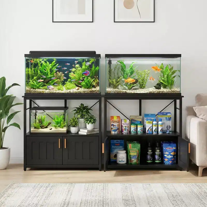 40–50 Gallon Aquarium Stand with Storage Cabinet – 660 lb Capacity, 2-Tier Design
