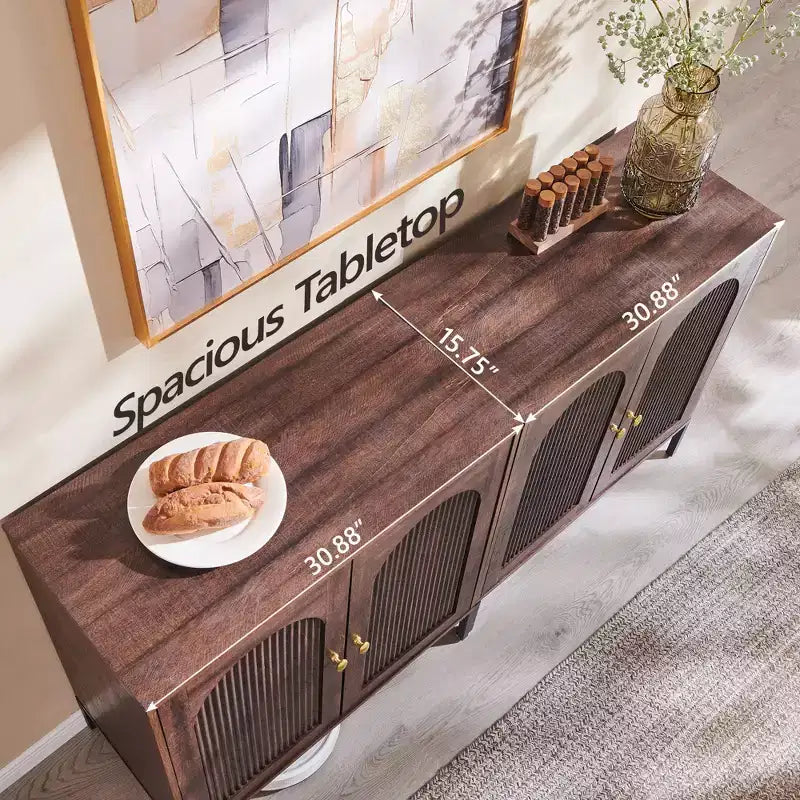 TV Stand for TVs up to 75 Inch, 61.75W Mid Century Modern Entertainment Center w/Storage, TV Console w/Adjustable Shelves for Living Room