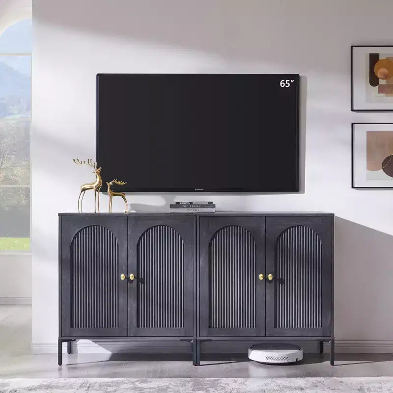 TV Stand for TVs up to 75 Inch, 61.75W Mid Century Modern Entertainment Center w/Storage, TV Console w/Adjustable Shelves for Living Room