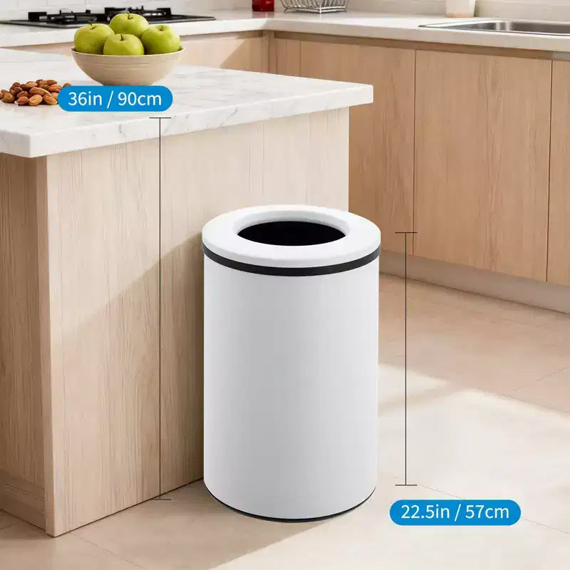 Commercial-Grade Open Top Trash Can, 10.6 Gallon Fingerprint-Proof Stainless Steel Garbage Can with Removable Inner Bucket for Kitchen, Restaurant