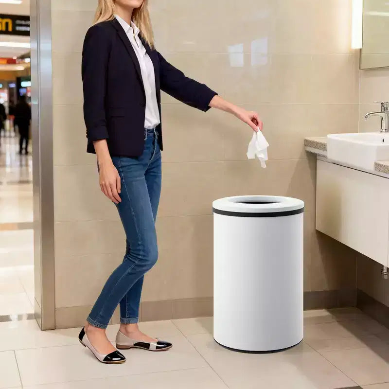 Commercial-Grade Open Top Trash Can, 10.6 Gallon Fingerprint-Proof Stainless Steel Garbage Can with Removable Inner Bucket for Kitchen, Restaurant