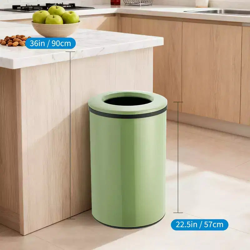 Commercial-Grade Open Top Trash Can, 10.6 Gallon Fingerprint-Proof Stainless Steel Garbage Can with Removable Inner Bucket for Kitchen, Restaurant