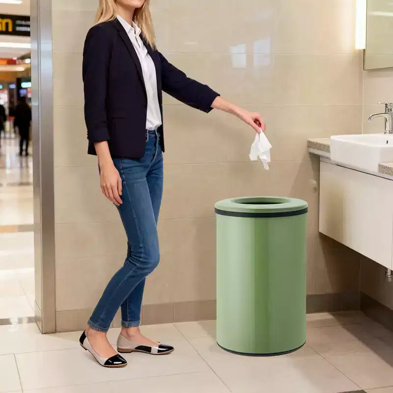 Commercial-Grade Open Top Trash Can, 10.6 Gallon Fingerprint-Proof Stainless Steel Garbage Can with Removable Inner Bucket for Kitchen, Restaurant