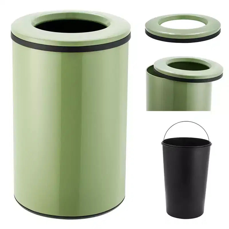 Commercial-Grade Open Top Trash Can, 10.6 Gallon Fingerprint-Proof Stainless Steel Garbage Can with Removable Inner Bucket for Kitchen, Restaurant