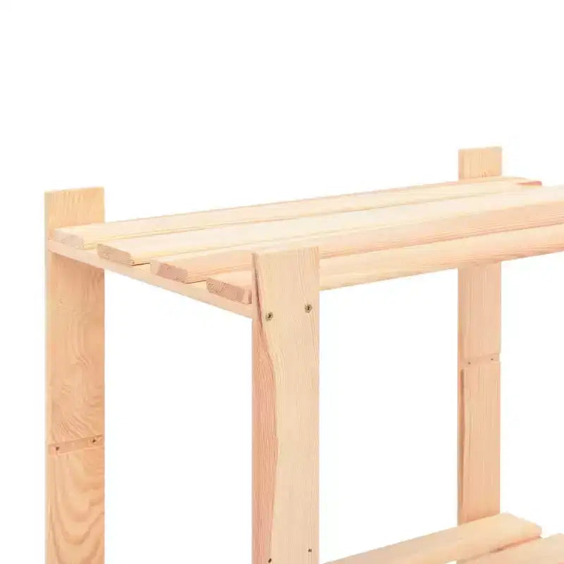 5-Tier Solid Pinewood Storage Rack – 10 Pcs, 551 lb Capacity, Wall Attachment