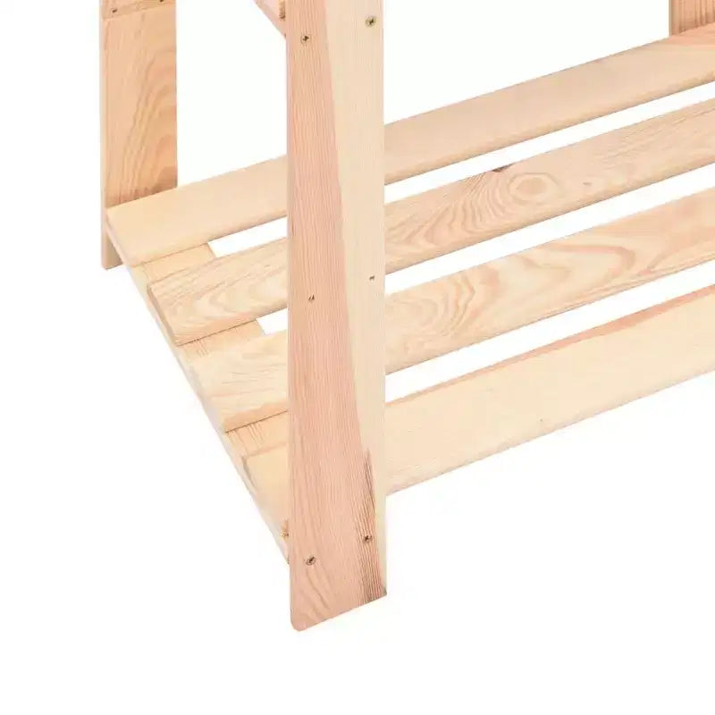 5-Tier Solid Pinewood Storage Rack – 10 Pcs, 551 lb Capacity, Wall Attachment