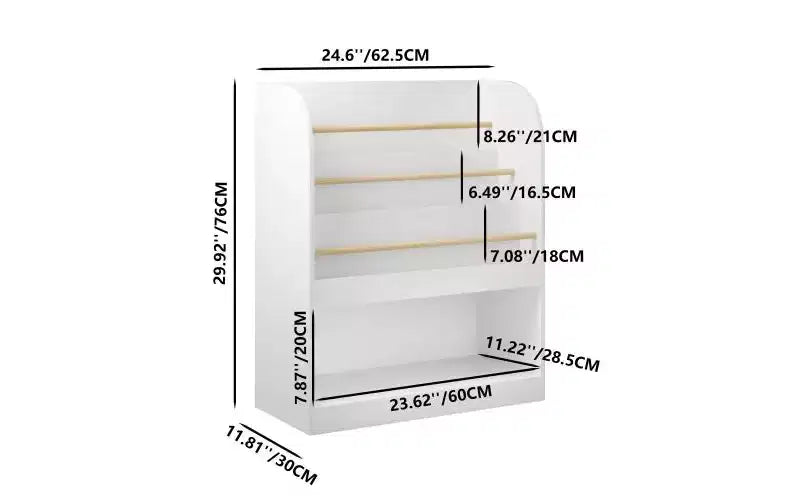 Kids Bookshelf with Open Storage, Front-Facing Children's Bookcase for Playroom, Bedroom or Nursery, White