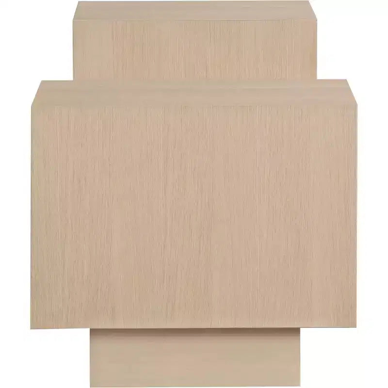 Mateo Natural Oak End Table – Art Deco Design, Oak Veneer, Multi-Level Surface