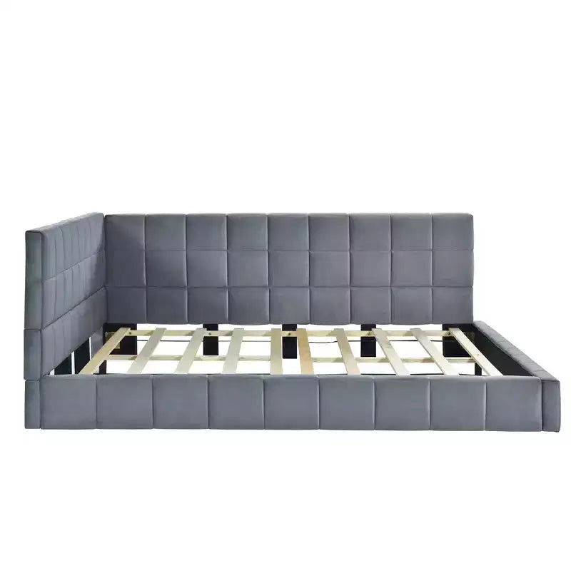 Platform Bed Frame with Adjustable Lumbar Support – 14" Height, Under-Bed Storage