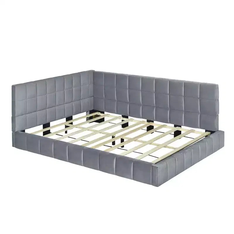 Platform Bed Frame with Adjustable Lumbar Support – 14" Height, Under-Bed Storage