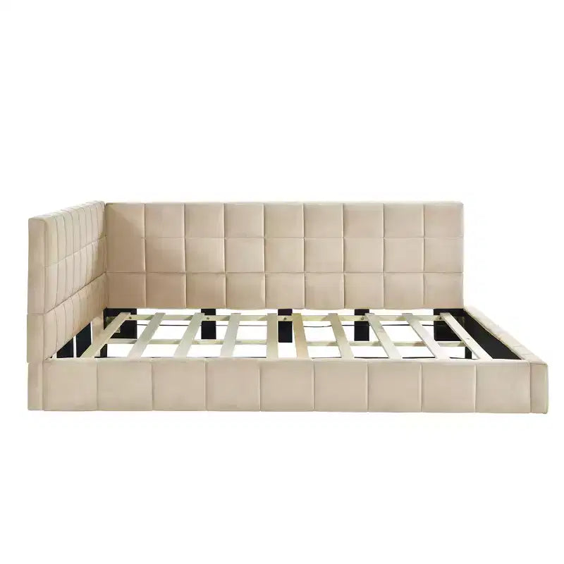 Platform Bed Frame with Adjustable Lumbar Support – 14" Height, Under-Bed Storage
