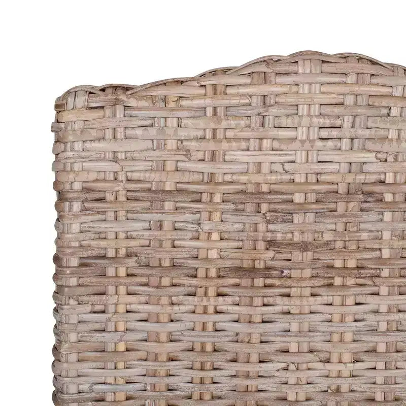 Tabouret de bar en rotin hauteur comptoir avec assise rembourrée et piètement en bois – Coton écru