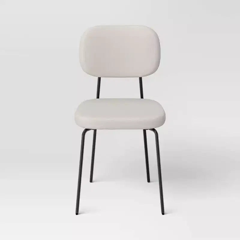 Lot de 2 chaises de salle à manger tapissées en bouclé crème