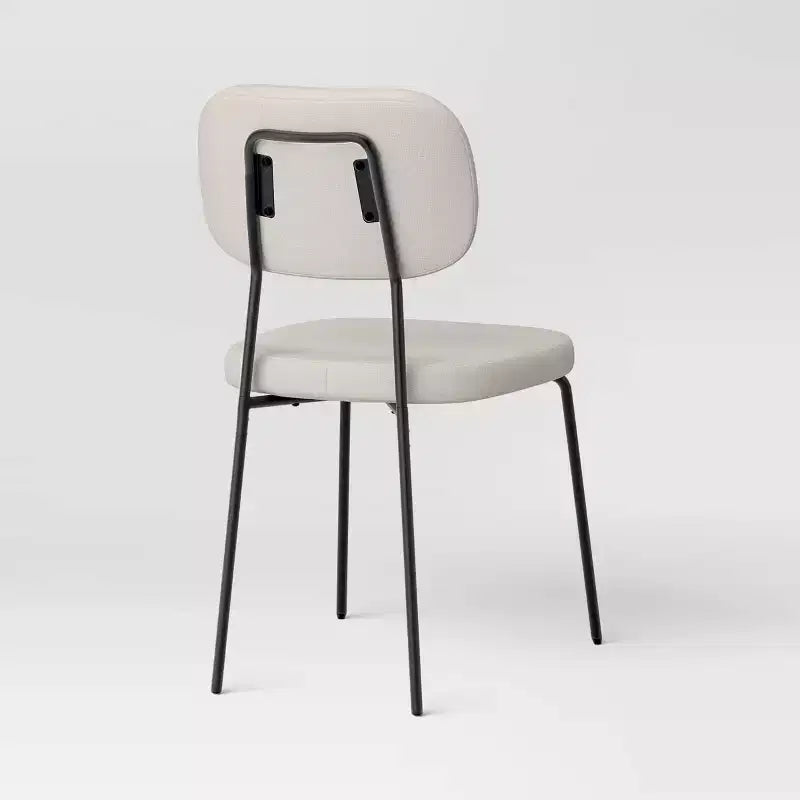 Lot de 2 chaises de salle à manger tapissées en bouclé crème