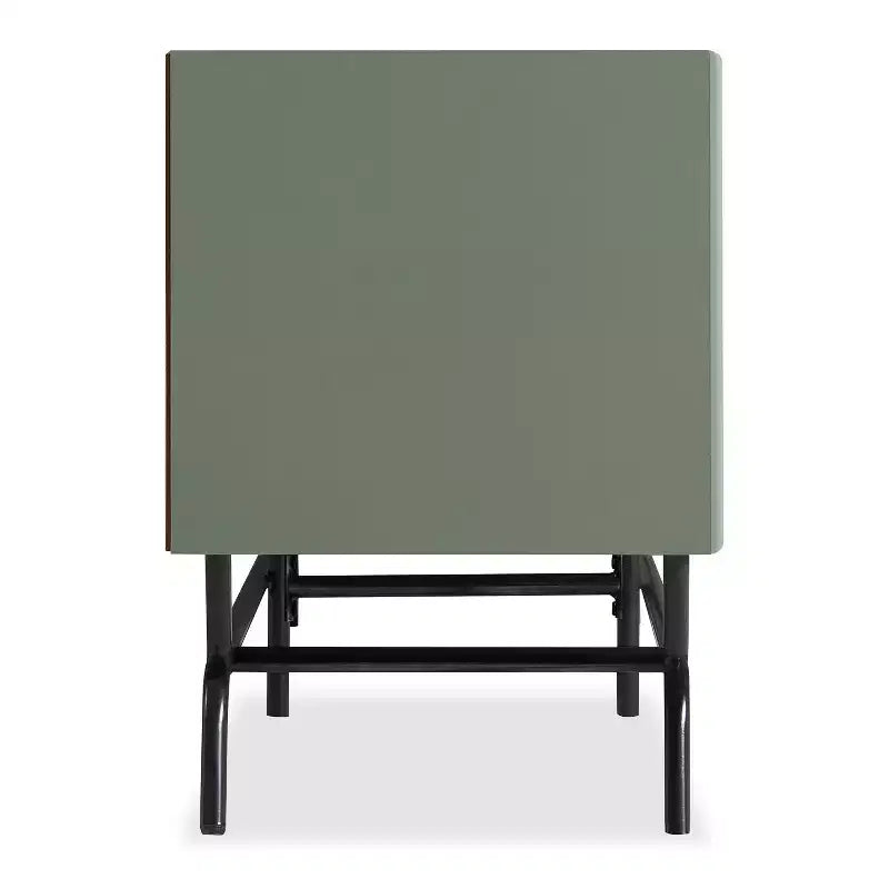 Meuble TV moderne à 3 tiroirs pour téléviseurs jusqu'à 65 po avec placard, vert sauge