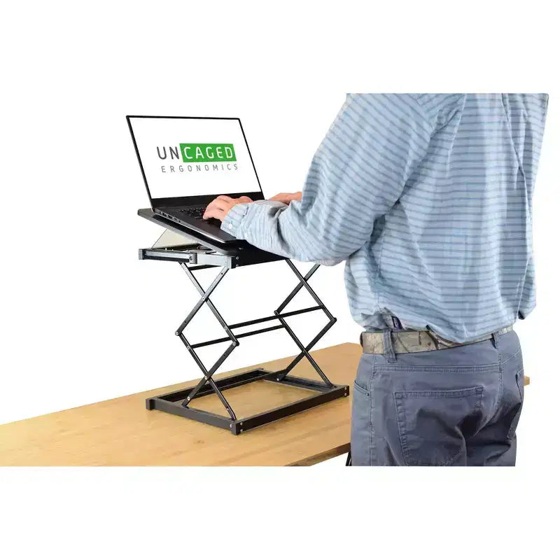 Portable Laptop Stand & Standing Desk Converter – Adjustable Height, No Assembly