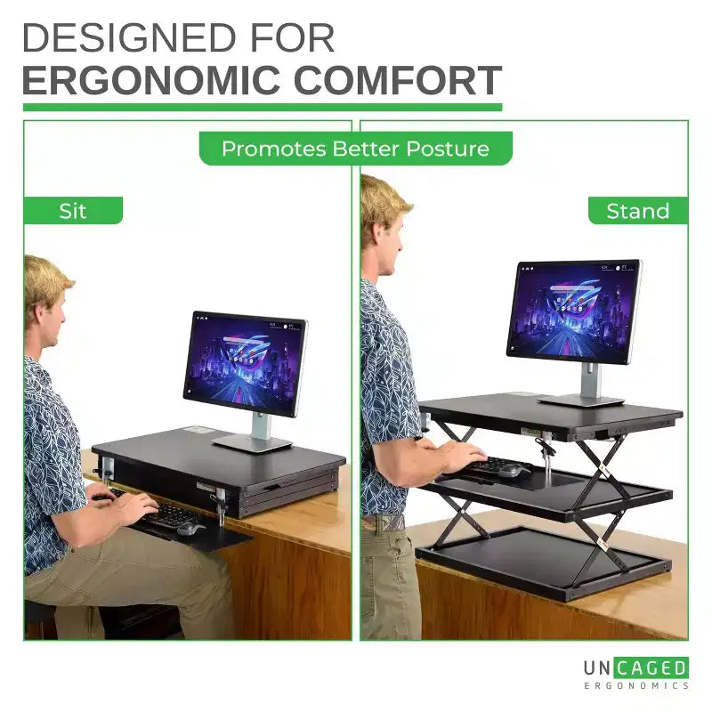 Tall Adjustable Standing Desk Riser – 4.5–21.5" Height Range, 30 lb Capacity