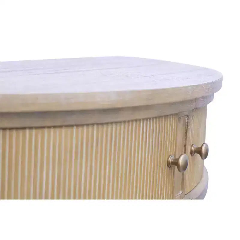 Console de rangement demi-lune de ferme en blé recyclé