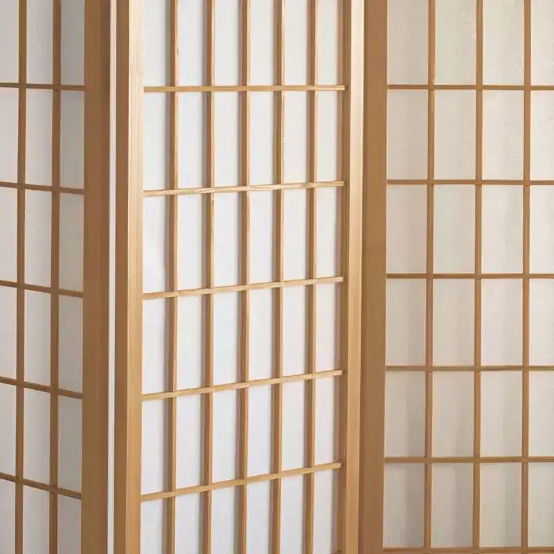 6 ft. Tall Window Pane Shoji Screen - Natural (6 Panels)
