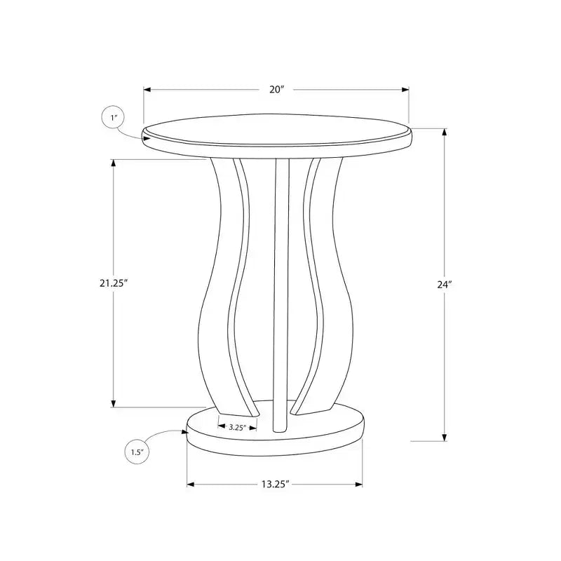 Round Accent Table with Mirror - Silver - EveryRoom: Contemporary Style, MDF Frame, Mirrored Top, 24" Height