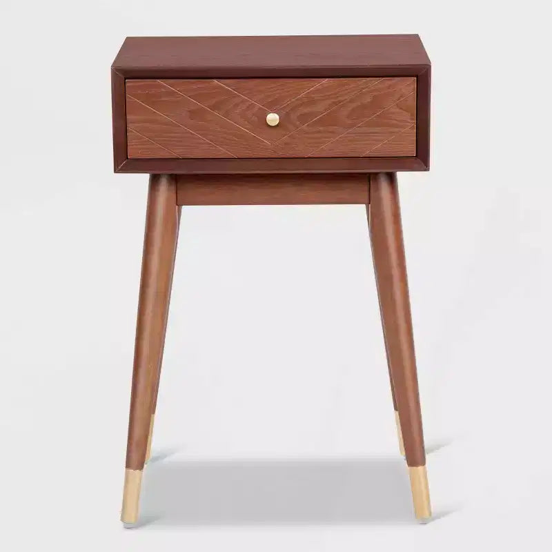 Sutton Mid-Century Modern Side Table Walnut Brown - Adore Decor