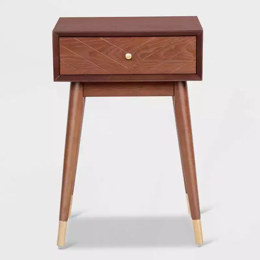Sutton Mid-Century Modern Side Table Walnut Brown - Adore Decor
