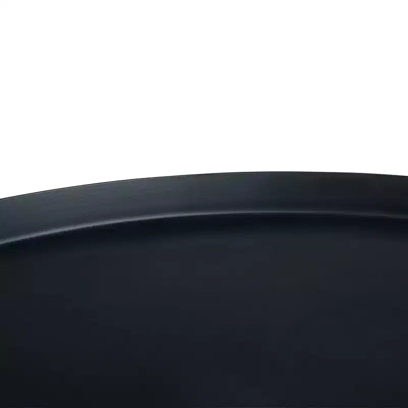 18" Lipton Industrial Metal Side Table – Black Iron, Fixed Tray Top, Open Frame