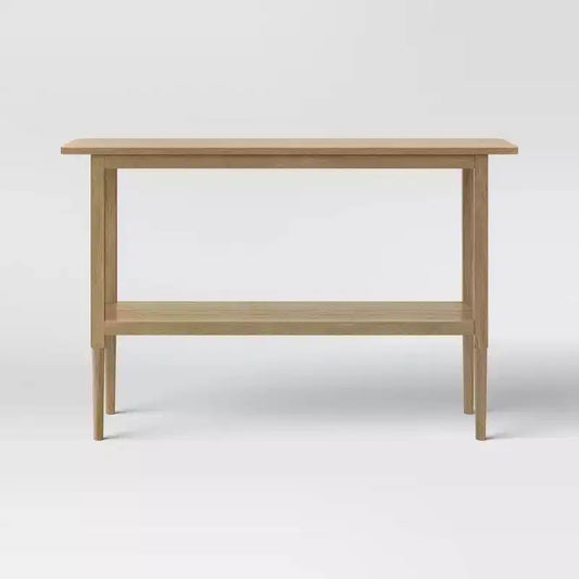 Gretna Narrow Console Table Natural - Threshold™: Solid Wood, Rustic Sofa Table with Shelf